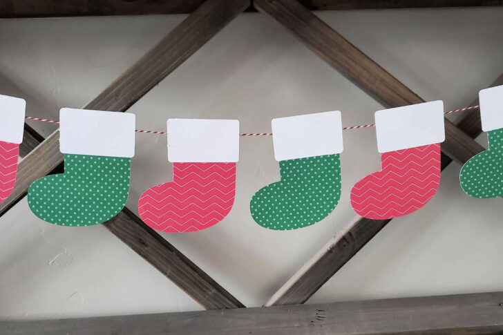 Christmas Stocking Bunting Template