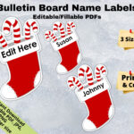 Christmas Stocking, Editable Student Name Tags Printables Intended For Christmas Stocking Name Tag Template
