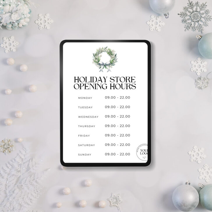 Christmas Store Hours Template