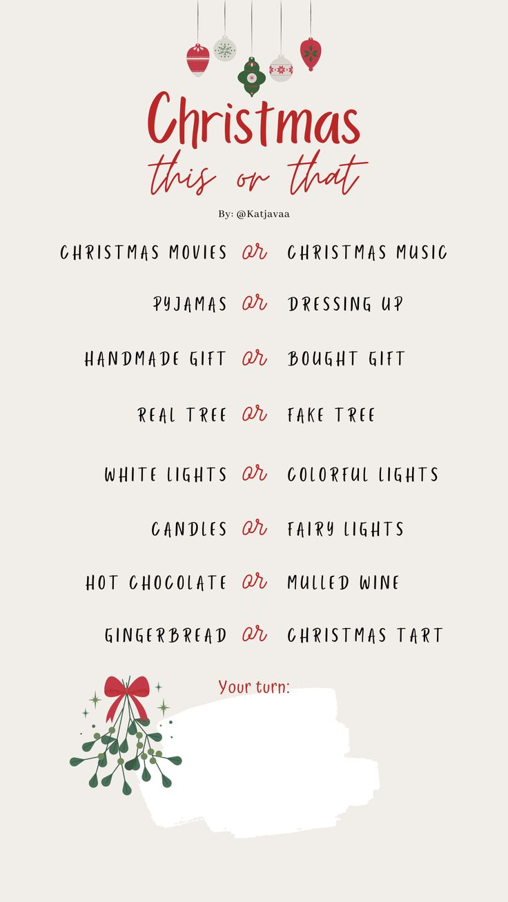 Christmas Story Template with Christmas This Or That Template