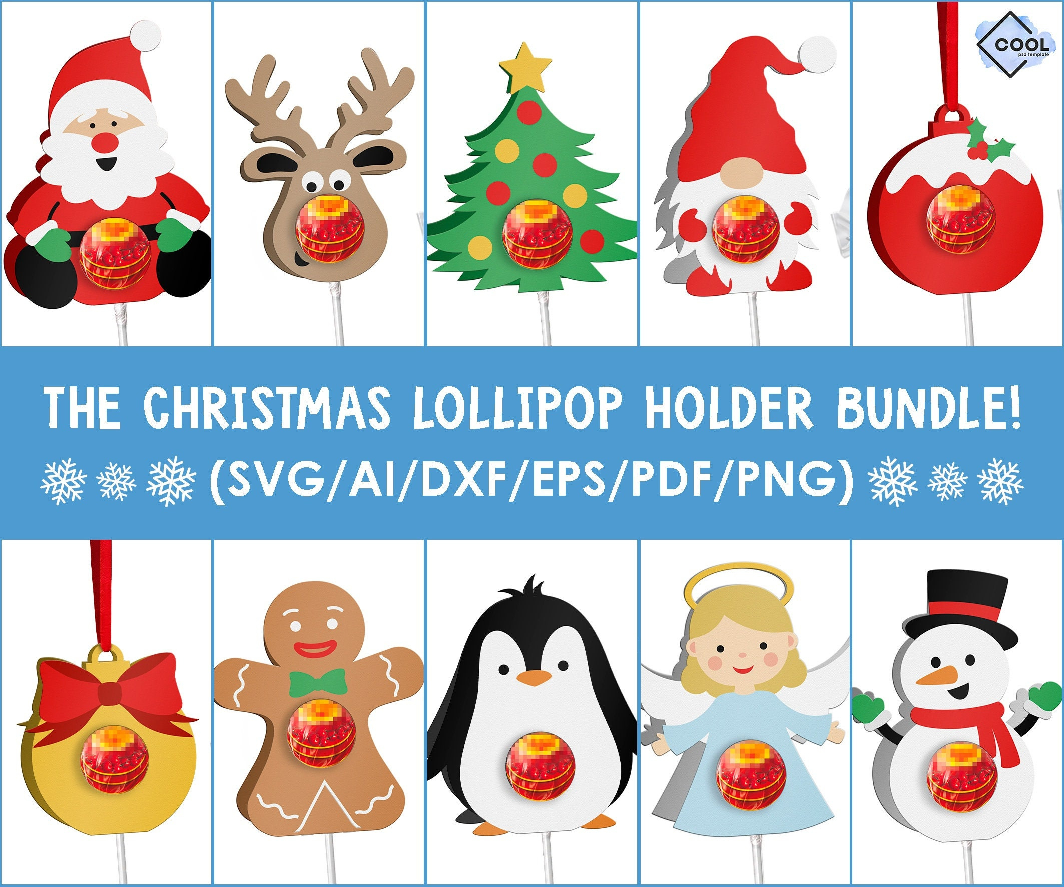 Christmas Svg, Lollipop Holder Svg, Bundle, Christmas Favor For pertaining to Christmas Lollipop Holder Template