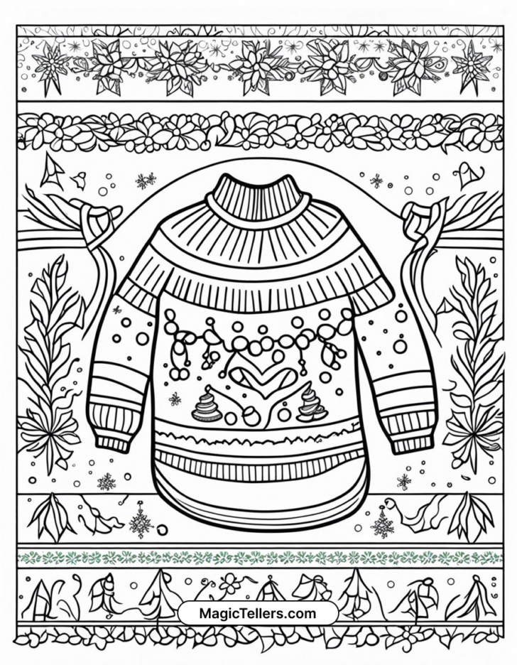 Christmas Jumper Colouring Template Christmas Jumper Colouring Template
