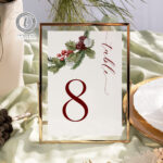 Christmas Table Numbers Template, Holiday Table Numbers, Winter Throughout Christmas Table Number Template