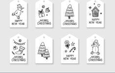 Christmas Tags For Coloring Gift Template – Lizenzfreie regarding Christmas Tags Template