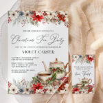 Christmas Tea Party Invitation Editable, Holiday Tea Party Within Christmas Tea Party Invitation Template