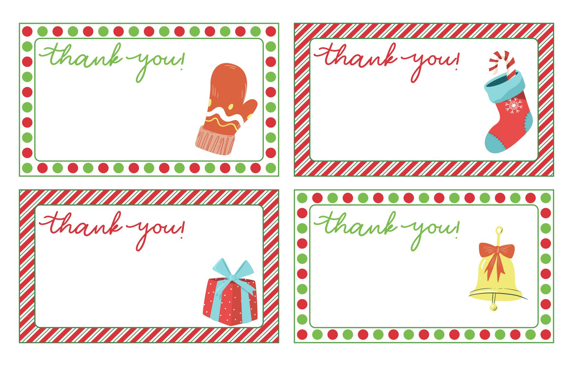 Christmas Thank You Notes Printable Free - Free Printable inside Christmas Thank You Card Template Free