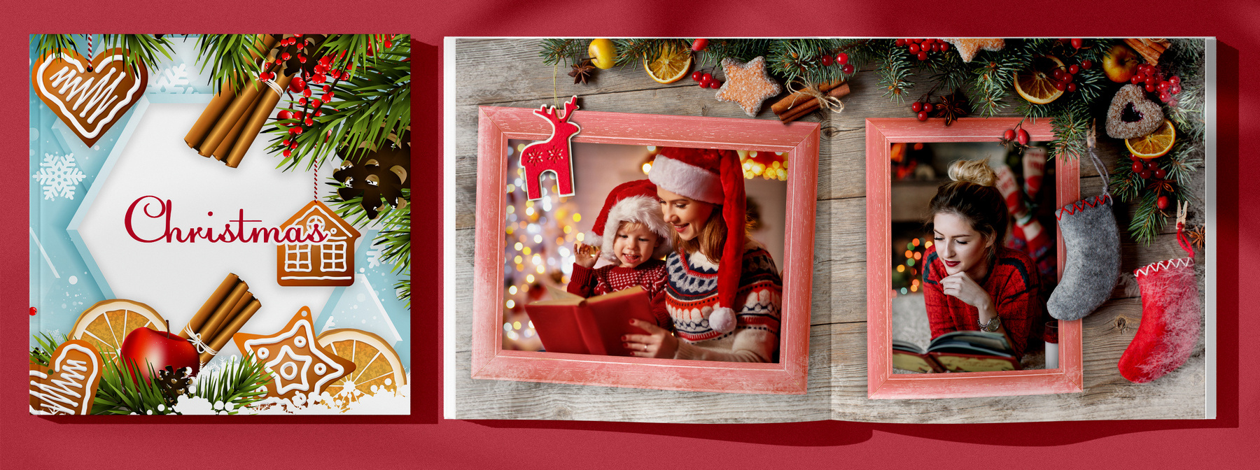 Christmas Theme For Photobook with Christmas Photo Book Template