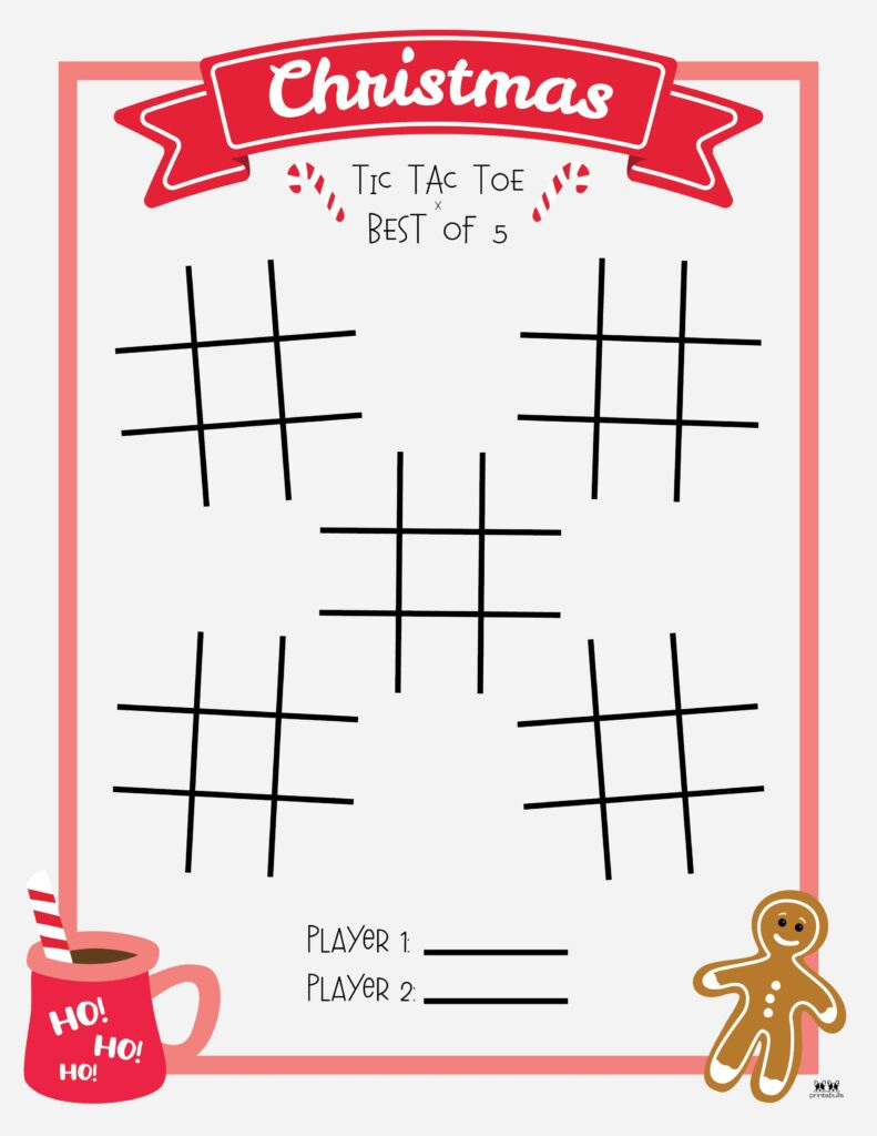 Christmas Tic Tac Toe Printables | Printabulls in Christmas Tic Tac Toe Template