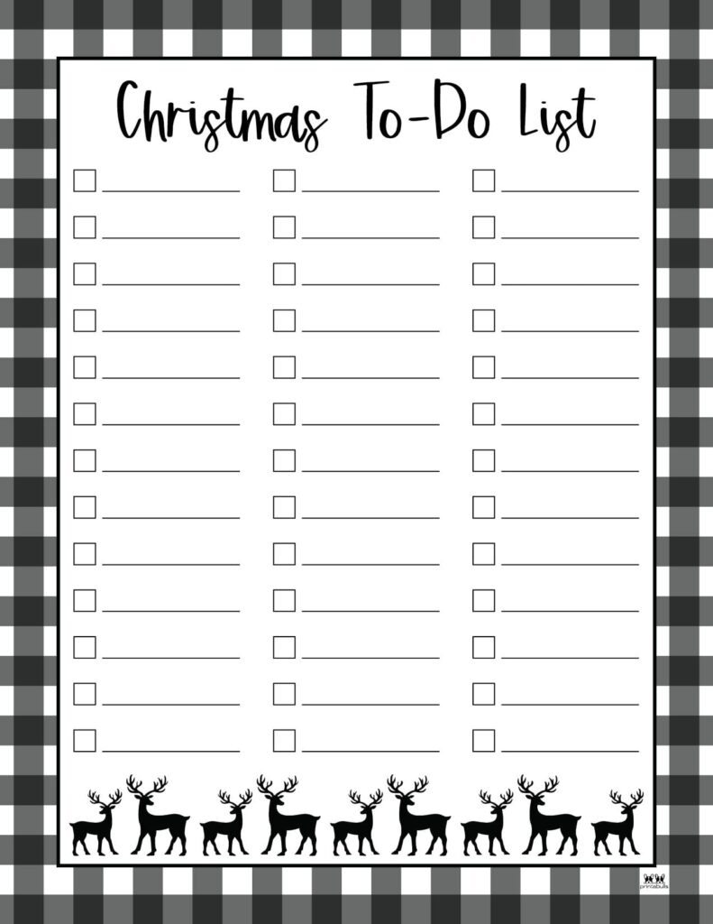 Christmas To Do Lists - 10 Free Lists | Printabulls for Christmas List Template Black And White