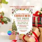 Christmas Toy Drive Flyer, Toy Drive Flyer, Editable Toy Drive Regarding Christmas Toy Drive Flyer Template
