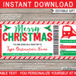 Christmas Train Boarding Pass Template Pertaining To Christmas Train Ticket Template