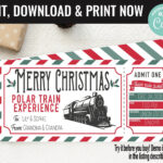 Christmas Train Ticket Surprise Gift Voucher, Boarding Pass Train With Regard To Christmas Train Ticket Template