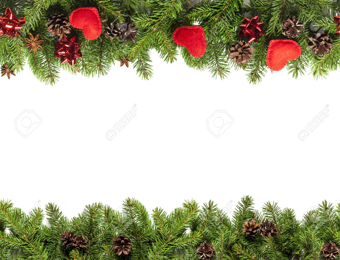 Christmas Tree Branches On White Background As A Border Or with Christmas Tree Branch Template