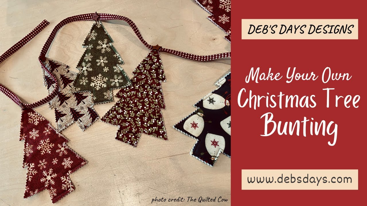 Christmas Tree Bunting Sewing Tutorial : Quick And Easy Holiday Decorating  Idea in Christmas Tree Bunting Template