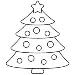 Christmas Tree Coloring Page   Etsy New Zealand Pertaining To Christmas Tree Coloring Template
