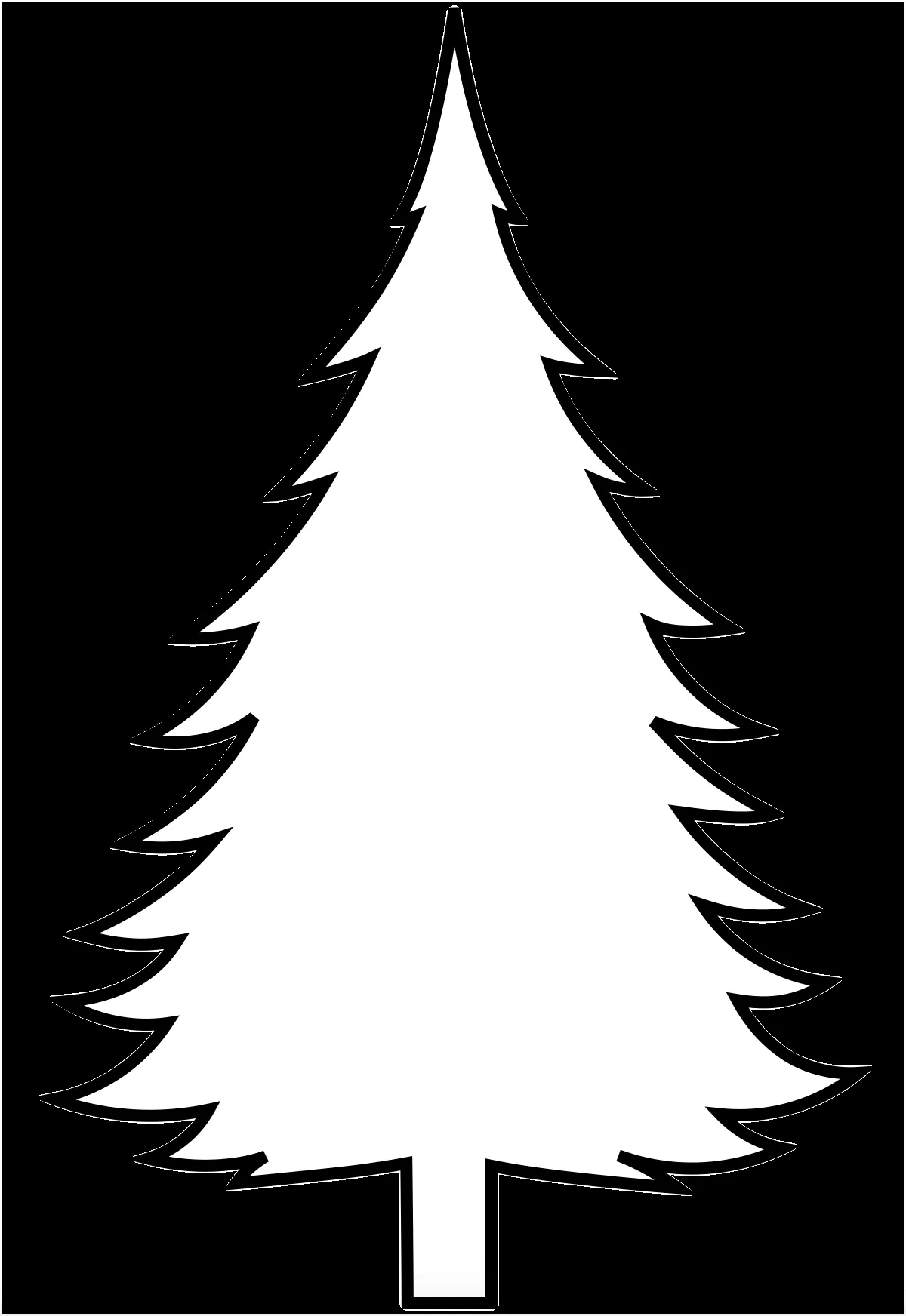 Christmas Tree Editable Template Printable — Kapwing throughout Christmas Tree Black And White Template