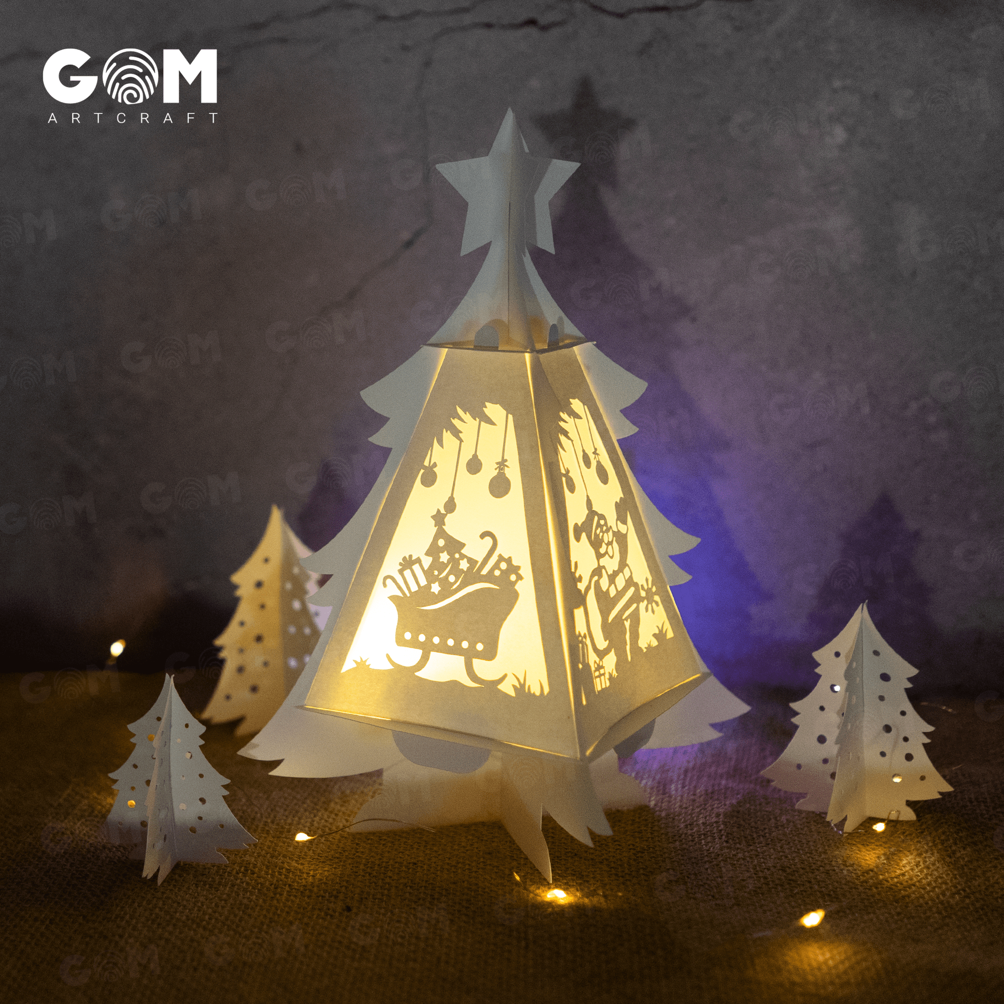 Christmas Tree Lantern Svg - Santa Claus Lantern Template - Merry Christmas  Lantern Template - Xmas Paper Cutting - Diy Paper Lanterns with Christmas Lantern Craft Template