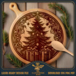 Christmas Tree Lazy Susan Laser Engraving File (Svg)   Etsy Intended For Christmas Laser Engraving Template