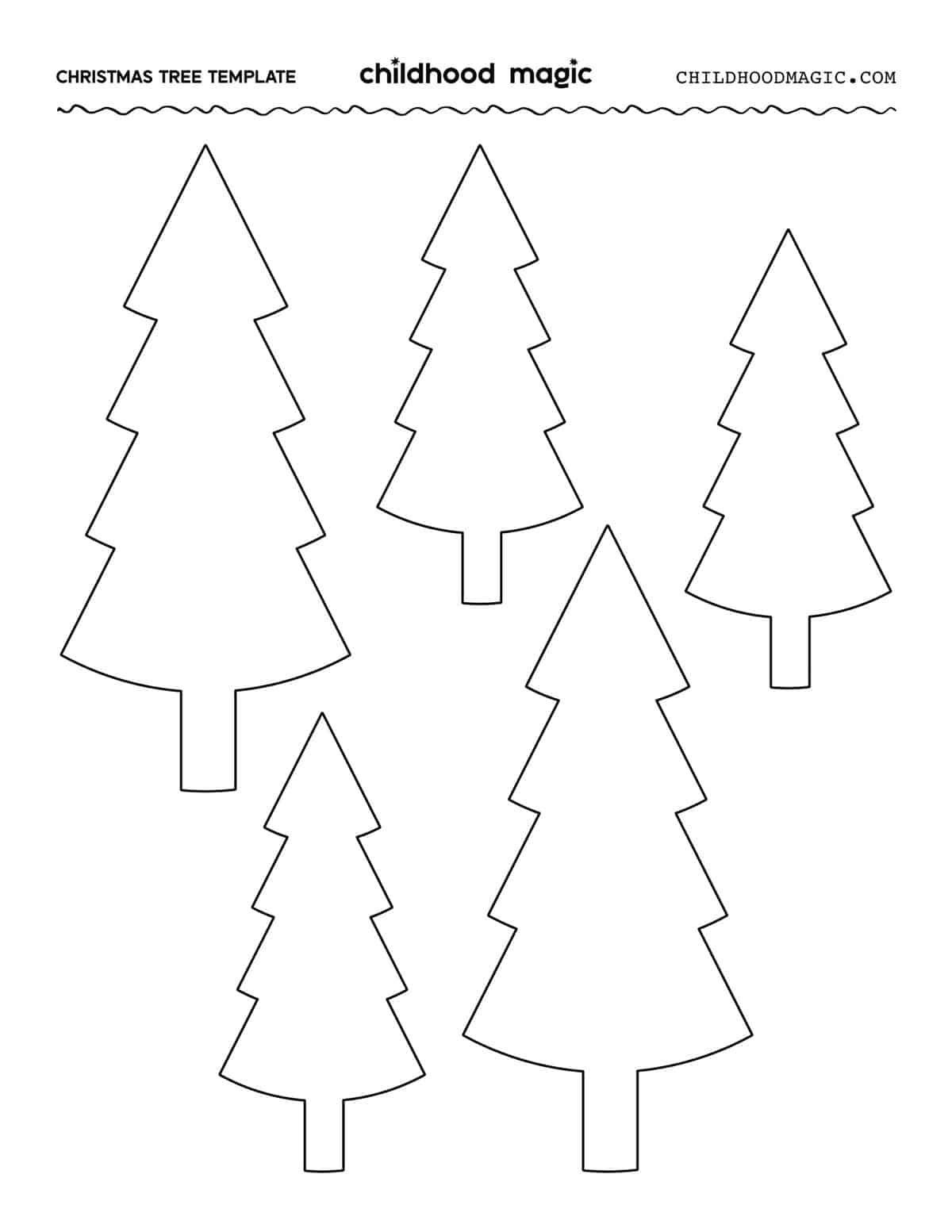 Christmas Tree Outline - Childhood Magic for Christmas Tree Drawing Template