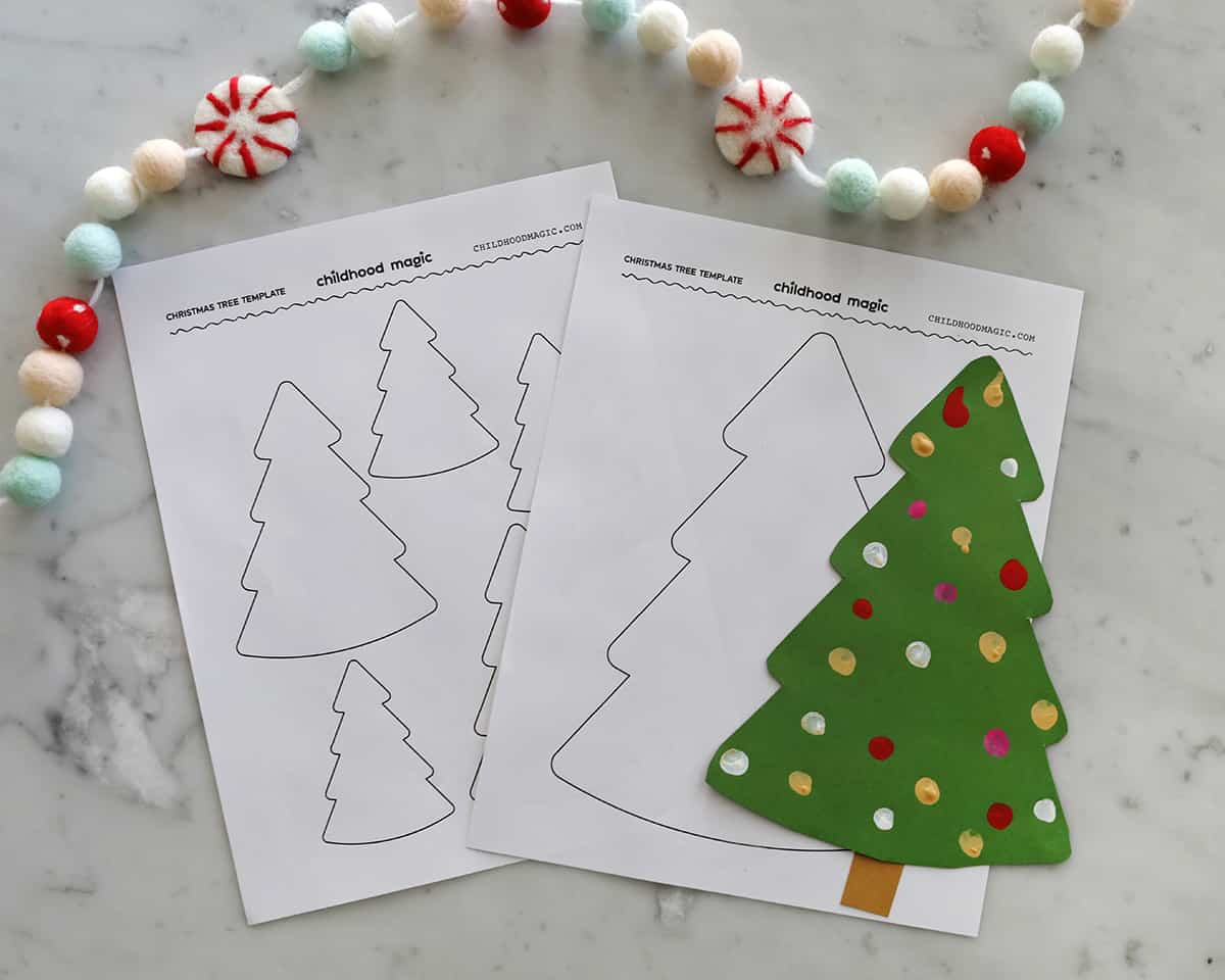 Christmas Tree Outline - Childhood Magic in Christmas Tree Craft Template