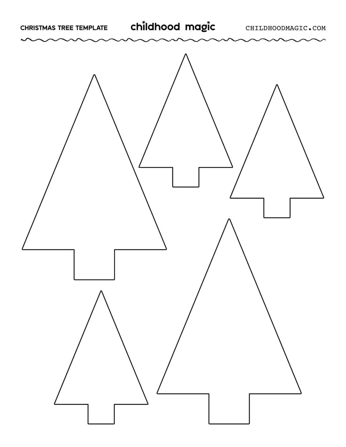 Christmas Tree Outline - Childhood Magic inside Christmas Template to Print