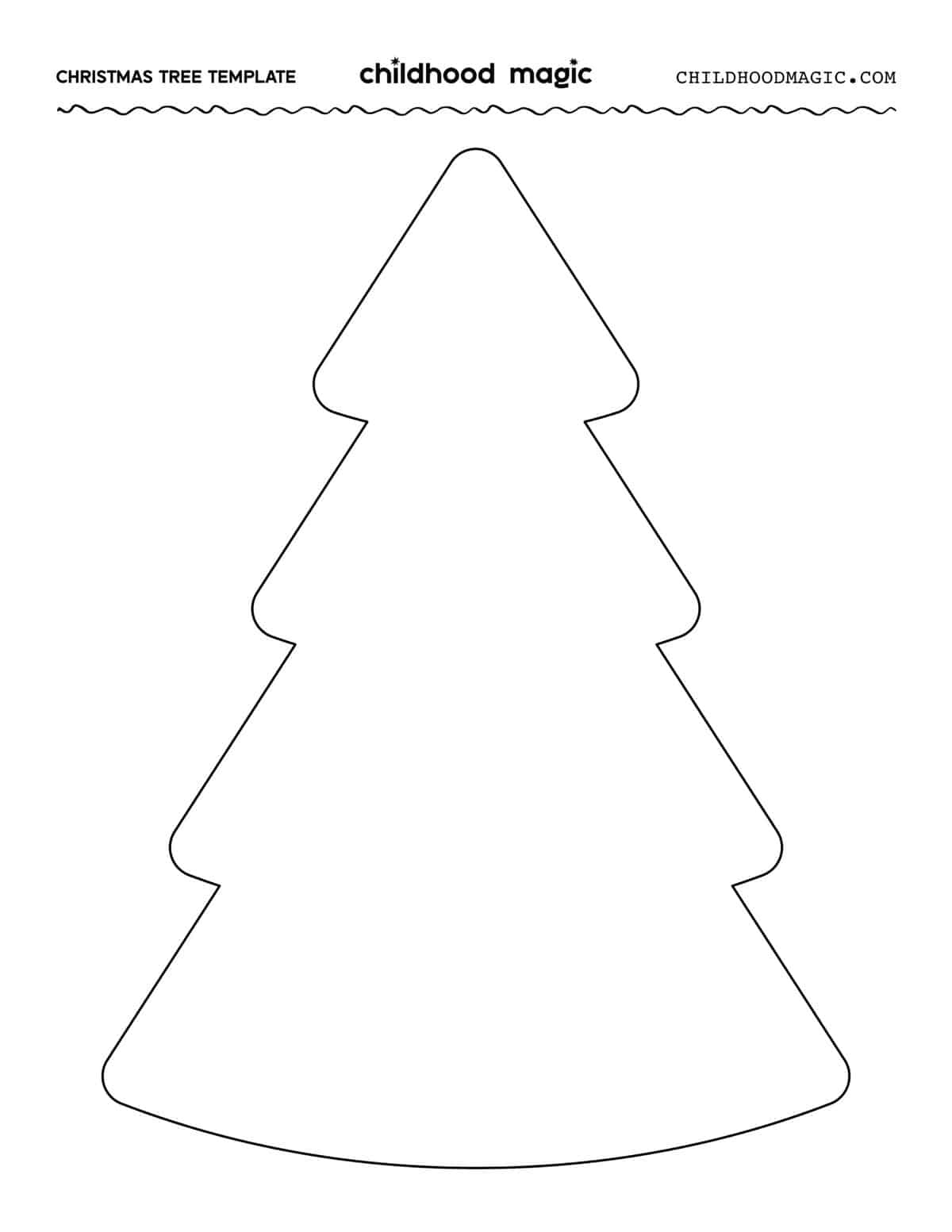 Christmas Tree Outline - Childhood Magic throughout Christmas Tree Design Template