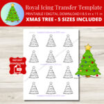 Christmas Tree Royal Icing Transfer Sheet, Christmas Tree Template For Christmas Tree Cookie Template Printable