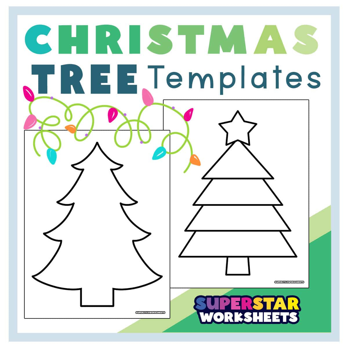 Christmas Tree Template (Free Printables) - Superstar Worksheets regarding Christmas Template Tree Decorations