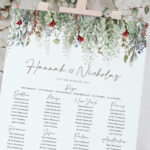 Christmas Wedding Table Plan: Winter Floral Seating Chart (Design With Christmas Table Plan Template