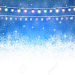 Christmas Winter Snow Light Background. Vector Illustration Inside Christmas Lights Card Template