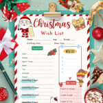 Christmas Wish List Template, Kids Christmas Gift List Printable For Christmas Stocking Wish List Template