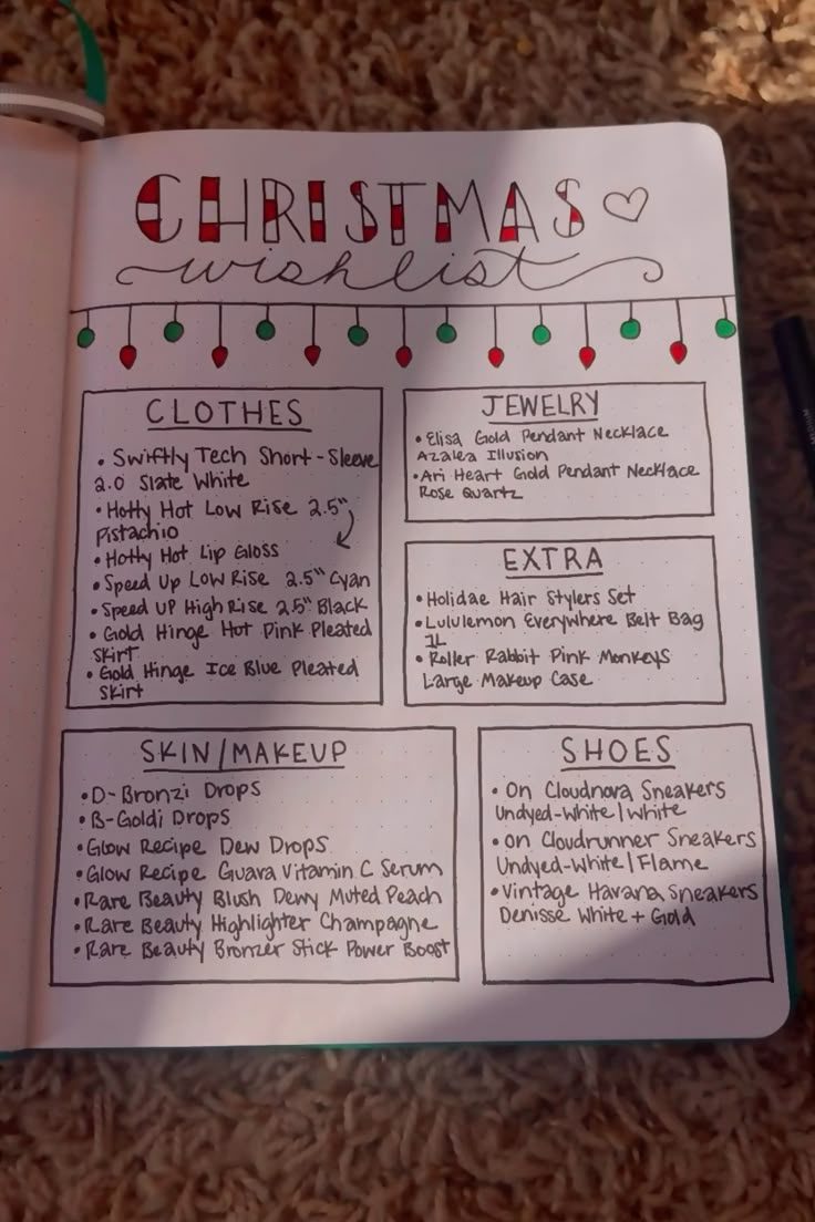 Christmas Wishlist Paper throughout Christmas List Template Pinterest