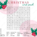Christmas Word Search Puzzle. Fun Colorful Printable Activity With Christmas Search Template