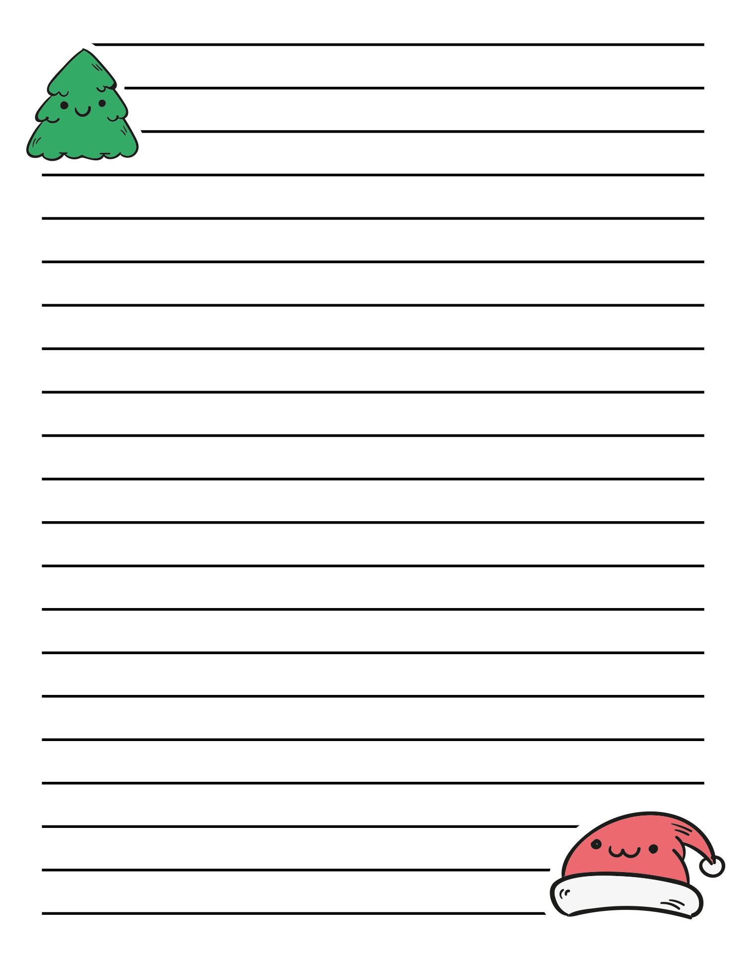 Christmas Writing Paper Template - 15 Free Pdf Printables with Christmas Lined Paper Template