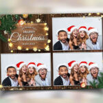 Christmas Xmas Photobooth Template 4X6 Wooden With Green Grass Inside Christmas Photo Booth Template