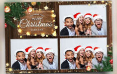 Christmas Xmas Photobooth Template 4X6 Wooden With Green Grass with Christmas Template Photo Booth