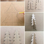 Colorful Cardboard Christmas Trees And Diy Ornaments Intended For Christmas Tree Cardboard Template