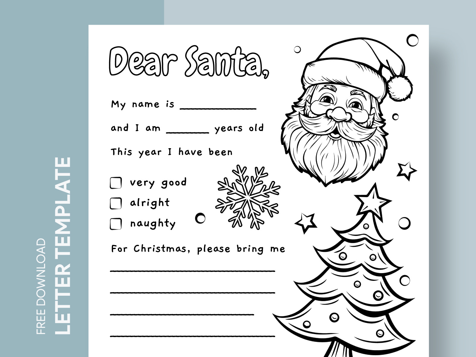 Coloring Letter To Santagdoc On Dribbble with regard to Christmas Letter Template Black and White