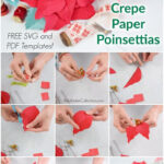 Crepe Paper Poinsettia Flowers: Free Poinsettia Template And Tutorial Within Christmas Paper Flowers Template