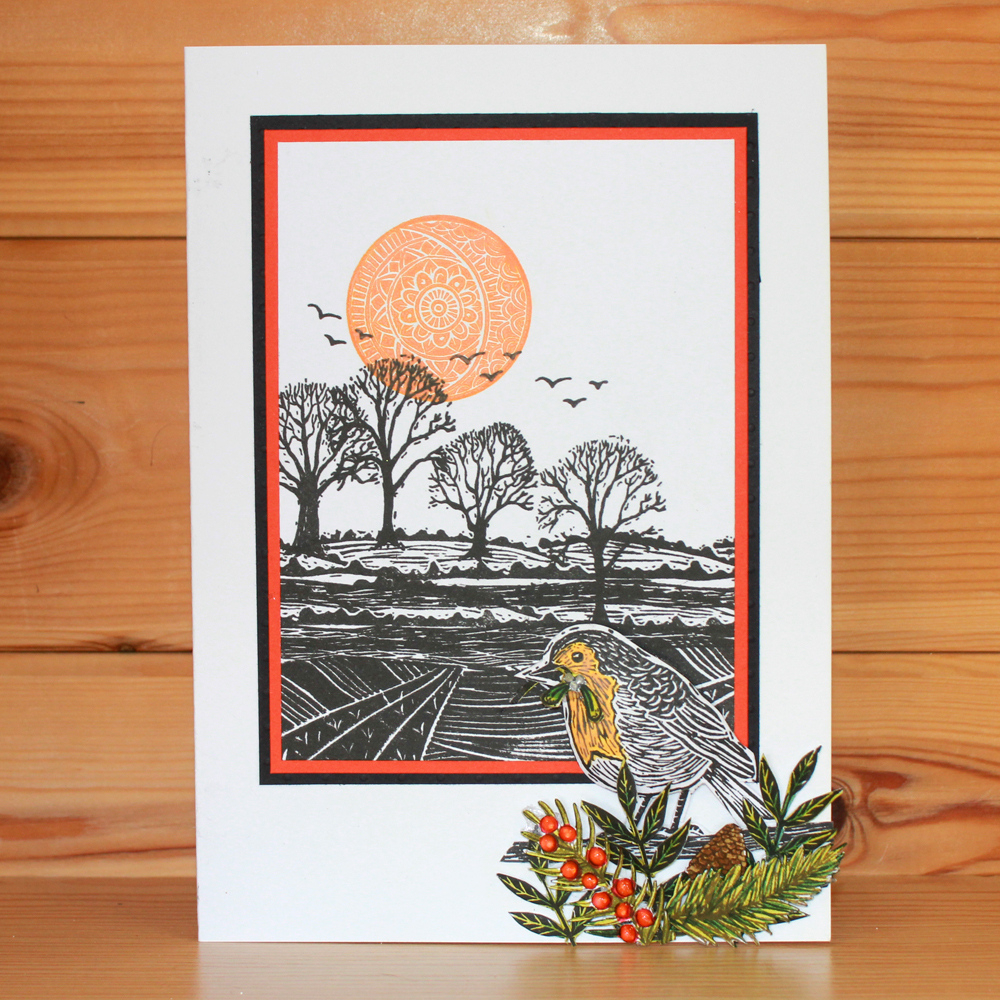 Cs216D Lino Cut Christmas inside Christmas Lino Print Template