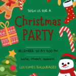 Custom Portrait Holiday Invitations | Design & Print With Canva Inside Christmas Party Invitations Free Template Download