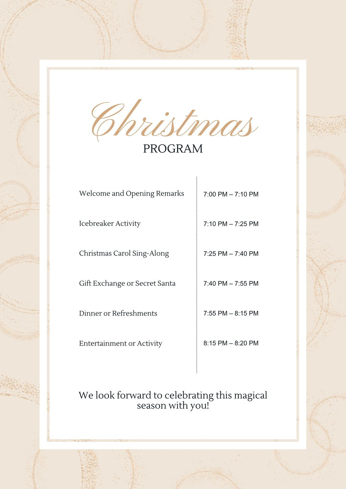 Custom Printable Christmas Program Templates | Canva for Christmas Program Layout Template