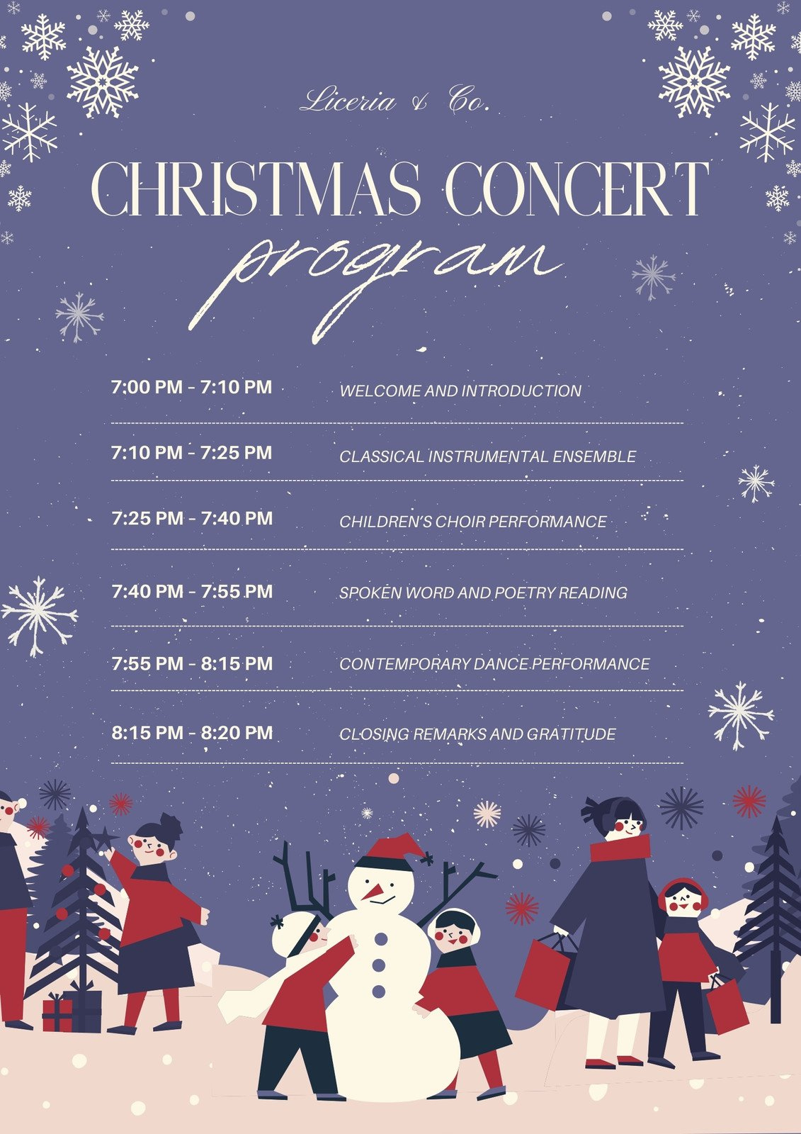 Custom Printable Christmas Program Templates | Canva intended for Christmas Program Template Free