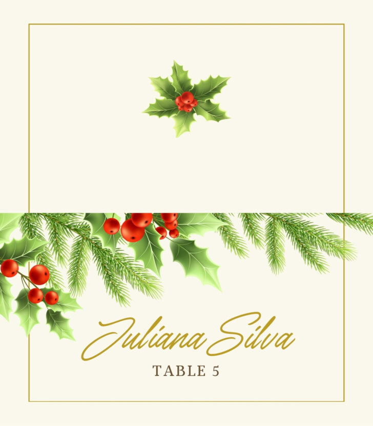 Christmas Table Place Card Template