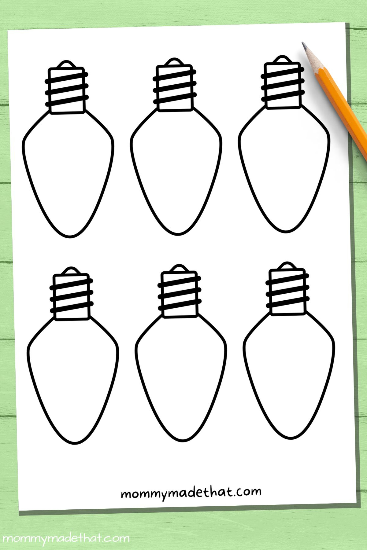 Cute Christmas Light Templates (Free Printable!) pertaining to Christmas Light Bulb Template