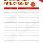 Cute Christmas Potluck Sign Up Sheets   Cassie Smallwood Within Christmas Party Food Sign Up Sheet Template