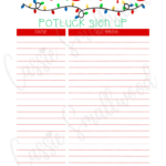 Cute Christmas Potluck Sign Up Sheets   Cassie Smallwood Within Christmas Party Sign Up Sheet Template Free Printable