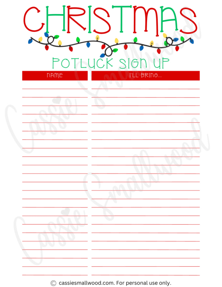 Christmas Party Sign Up Sheet Template Free Printable Christmas Party Sign Up Sheet Template Free Printable