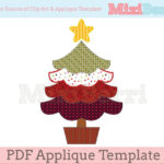 Cute Christmas Tree Applique Template Pdf Instant Download   Etsy Intended For Christmas Tree Applique Template