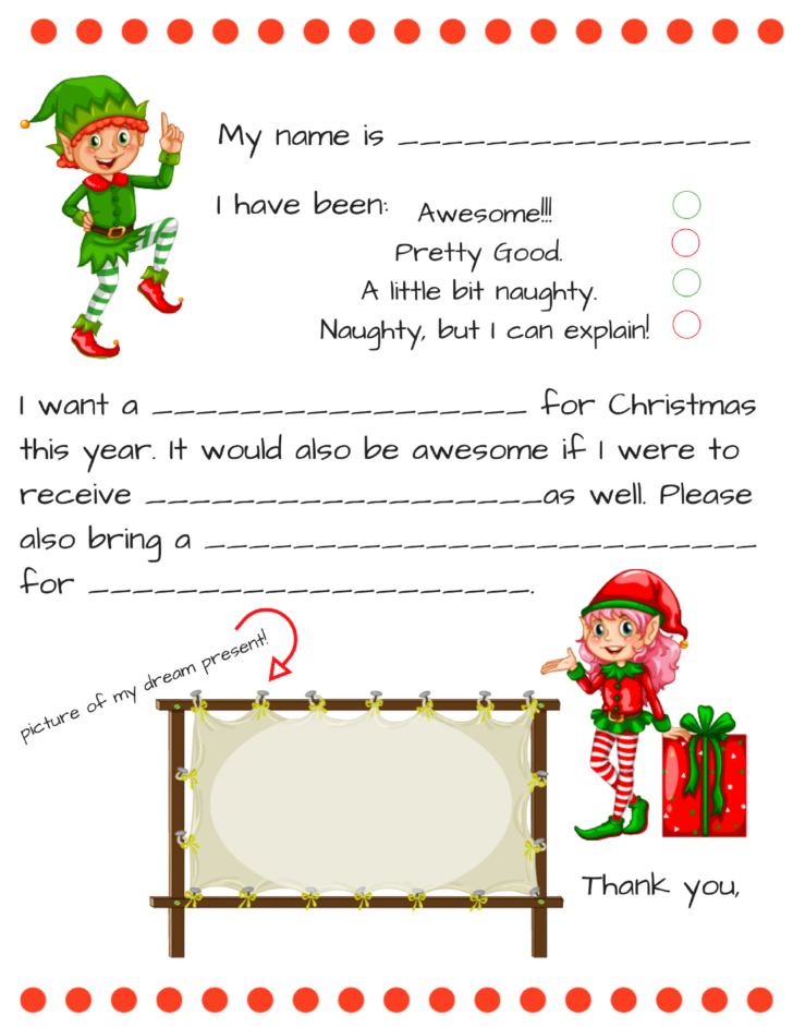 Christmas Letter to Santa Template Free Christmas Letter to Santa Template Free